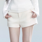 易碎商店·简约直筒百搭呢子短裤 现货 a字气质显瘦休闲毛呢裤