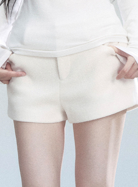 fragileheart易碎商店·直筒百搭呢子短裤a字气质显瘦休闲裤冬