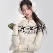 短裙 费尔岛毛衣套装 徐艺洋同款 针织开衫 易碎商店·葵猫小筑