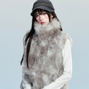 毛毛外套 环保肌理皮草马甲新款 fragileheart易碎商店· 灰云拥暖