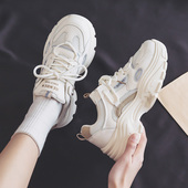 女2026春季 透气厚底增高运动休闲鞋 新款 百搭小白鞋 韩版 人本老爹鞋