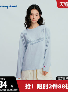 Champion冠军休闲圆领长袖T恤女