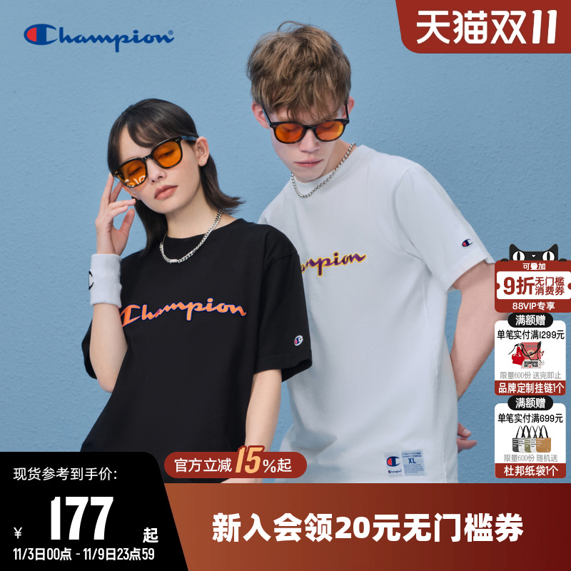 刺绣Champion冠军情侣短袖T恤