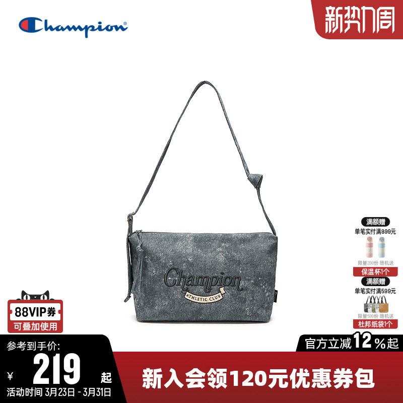 Champion冠军单肩背包2026春新款男女情侣时尚斜挎包经典刺绣潮包