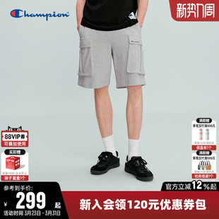 男2026春季 休闲宽松裤 新款 裤 子潮 五分大口袋工装 Champion冠军短裤