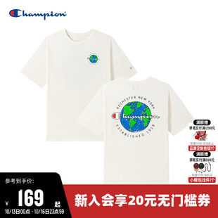 上衣男 情侣创意印花纯棉休闲短袖 Champion冠军T恤女2025夏季 新款