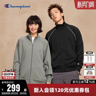 立领休闲运动外套男潮 拉链开衫 Champion冠军夹克女春季 情侣插肩袖