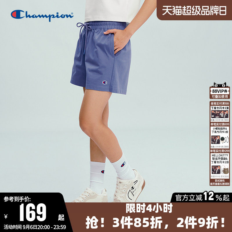 Champion冠军休闲纯棉短裤女图片