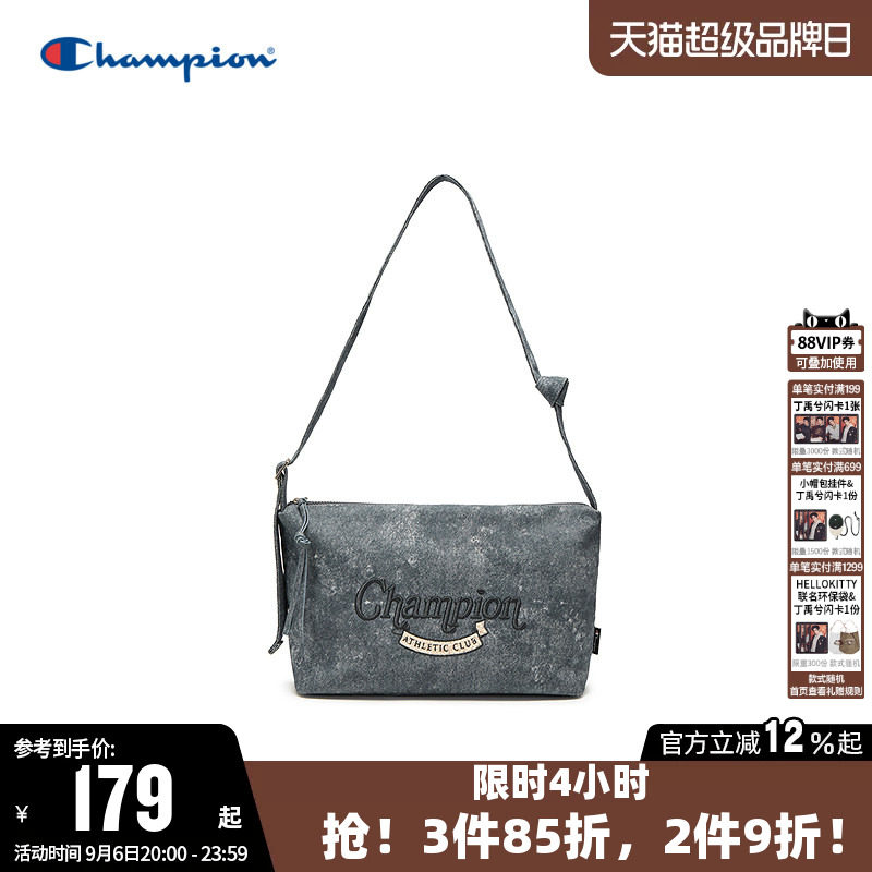 Champion冠军单肩背包2026新款男女情侣时尚斜挎包经典刺绣潮包
