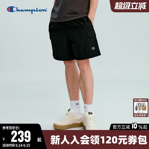 Champion冠军休闲宽松五分短裤男