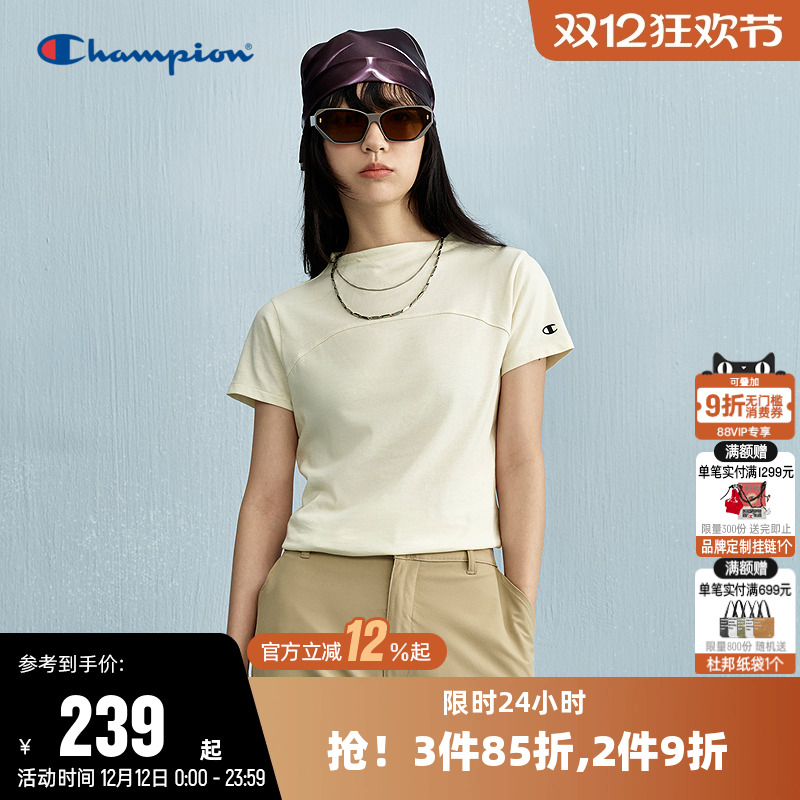 Champion冠军圆领短袖T恤女