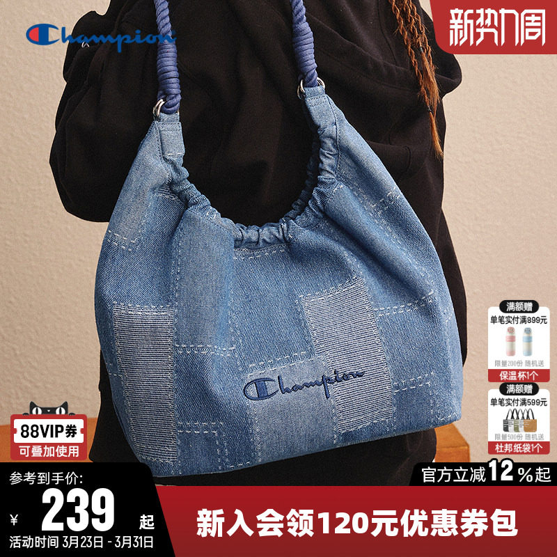 Champion冠军单肩包女男情侣轻量化时尚通勤出游手提包挎包托特包