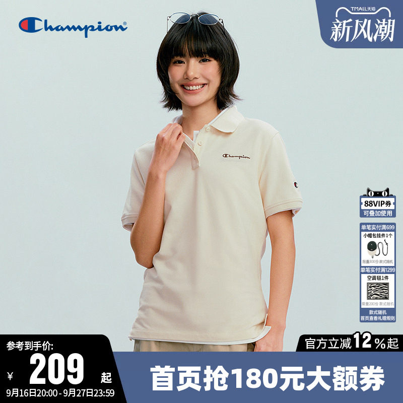 Champion冠军休闲短袖POLOT恤女图片