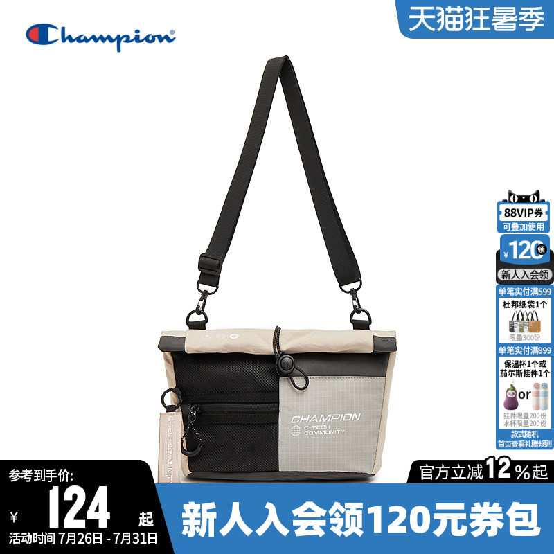 Champion冠军新款单肩包男女情侣经典款斜挎包多口袋户外运动包