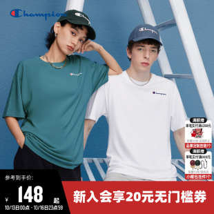 上衣男 刺绣纯棉情侣圆领运动短袖 Champion冠军T恤女2025夏季 新款