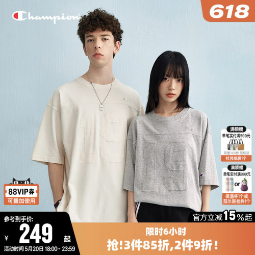Champion冠军纯棉休闲短袖T恤女