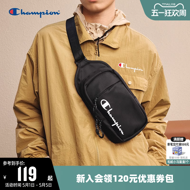 Champion冠军胸包女2026夏休闲单肩包运动腰包情侣户外小斜挎包男