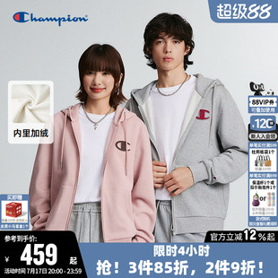 Champion卫衣女2026秋季新款情侣休闲拉链开衫加绒连帽上衣男