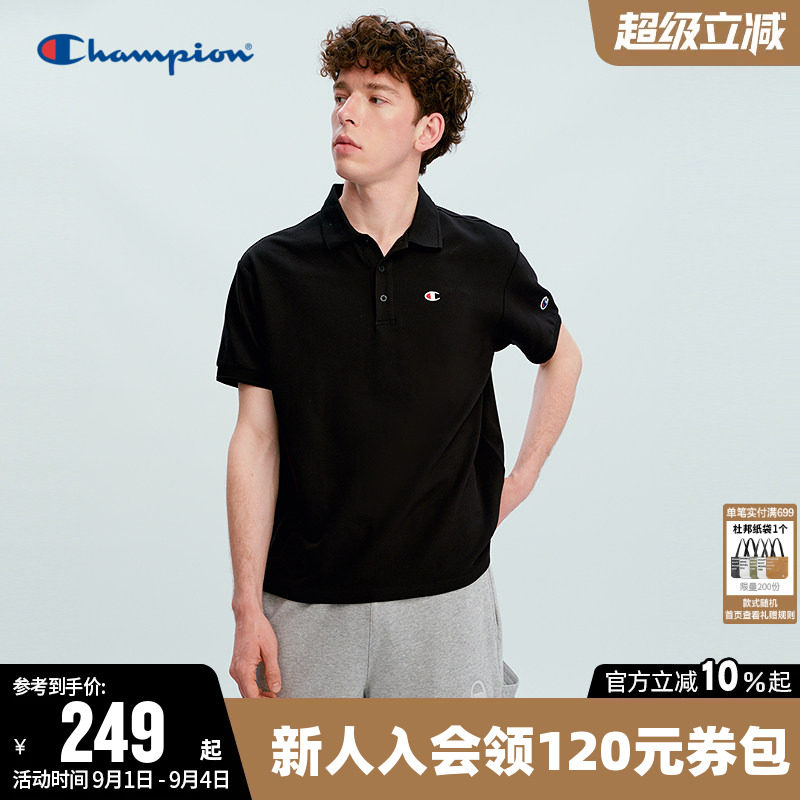 Champion冠军情侣短袖POLO衫T恤图片