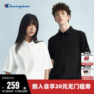 休闲宽松短袖 情侣纯色POLO衫 上衣男 新款 Champion冠军T恤女25夏季