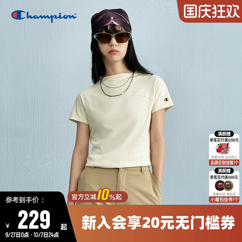 Champion冠军圆领短袖T恤女