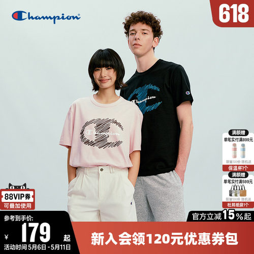 Champion冠军情侣圆领短袖T恤