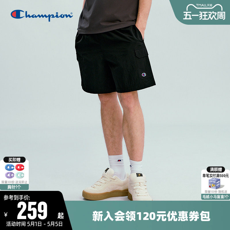 Champion冠军短裤男2026夏季新款工装风梭织五分裤休闲宽松裤子潮