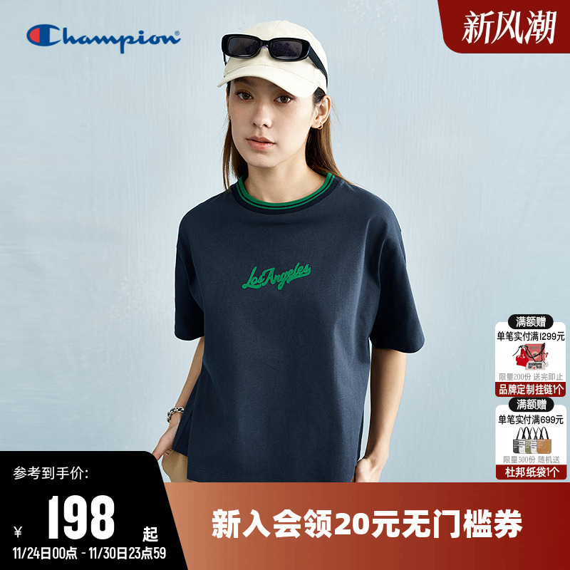 Champion冠军圆领短袖T恤女