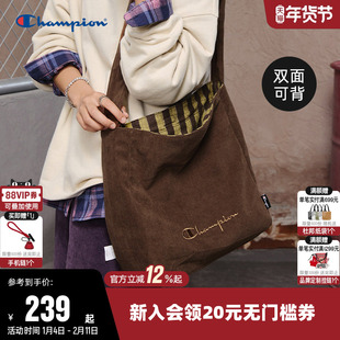 Champion冠军单肩包2026春季新款男女情侣时尚挎包托特包双面多背
