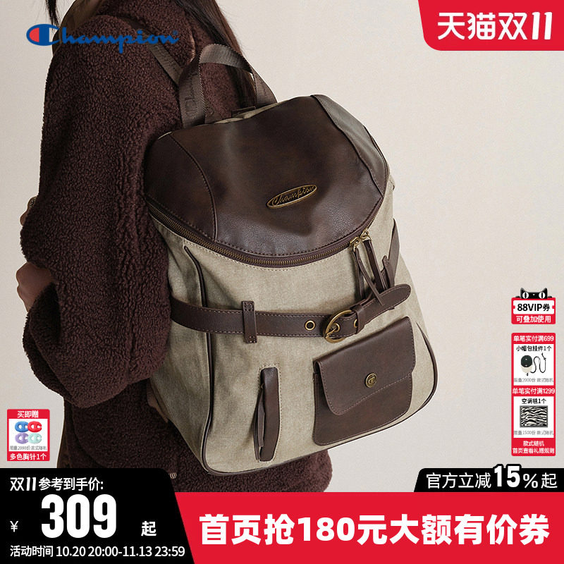 Champion冠军复古潮流水桶双肩包