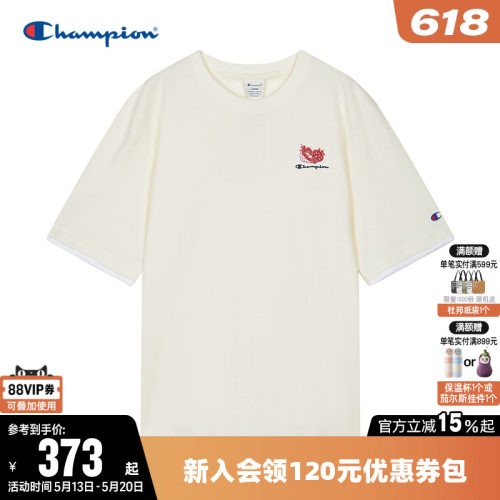 Champion冠军休闲圆领短袖T恤男