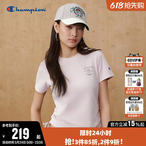 Champion冠军休闲圆领短袖T恤女