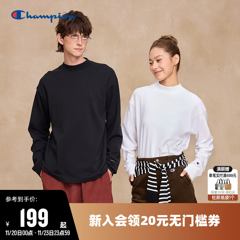 Champion冠军情侣纯棉长袖T恤