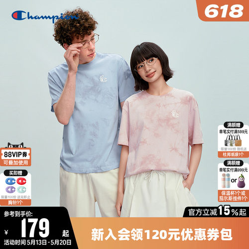 Champion冠军扎染圆领短袖T恤女