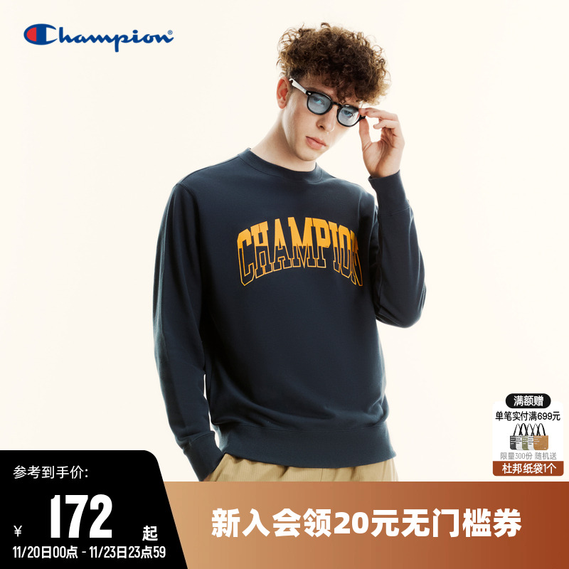 秋季套头CHAMPION圆领男卫衣印花