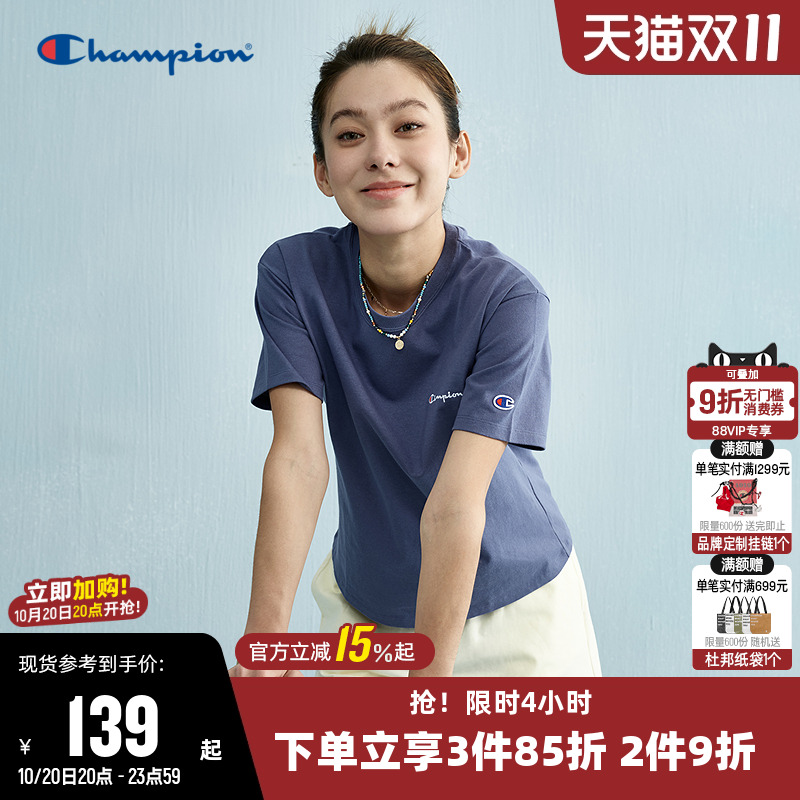 Champion冠军休闲运动短袖T恤女