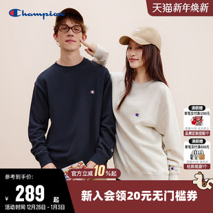 休闲圆领宽松上衣男潮 情侣落肩袖 Champion冠军卫衣女2025秋季 新款