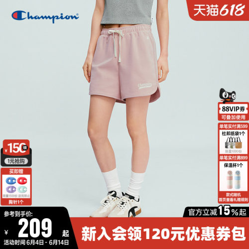 Champion冠军纯棉直筒休闲短裤女