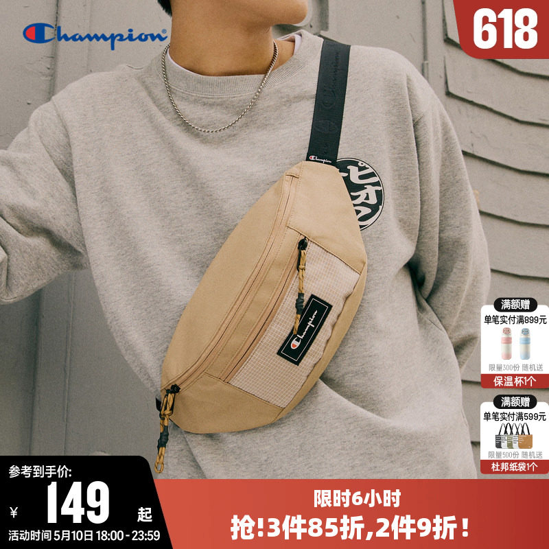 Champion冠军新款胸包女运动腰包休闲户外潮牌情侣时尚斜挎包男