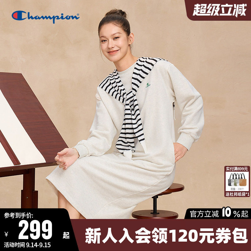 Champion冠军长袖圆领连衣裙女图片