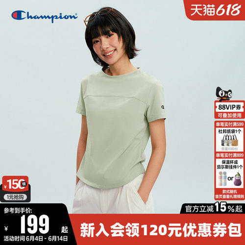 Champion冠军休闲圆领短袖T恤女