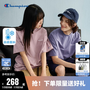 Champion冠軍涼感T恤女2025夏季 上衣男 情侶刺繡圓領(lǐng)運動短袖 新款