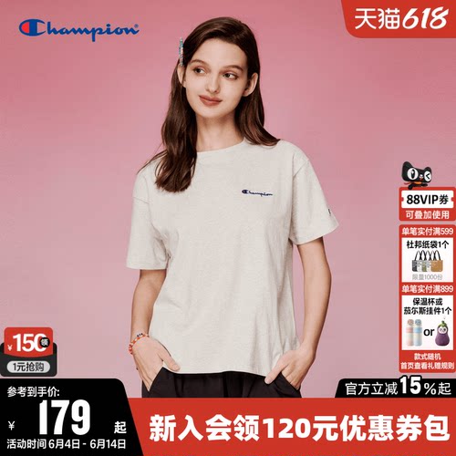 CHAMPION冠军运动休闲短袖T恤女