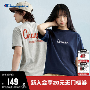上衣男 情侣纯棉休闲圆领运动短袖 Champion冠军T恤女2025夏季 新款