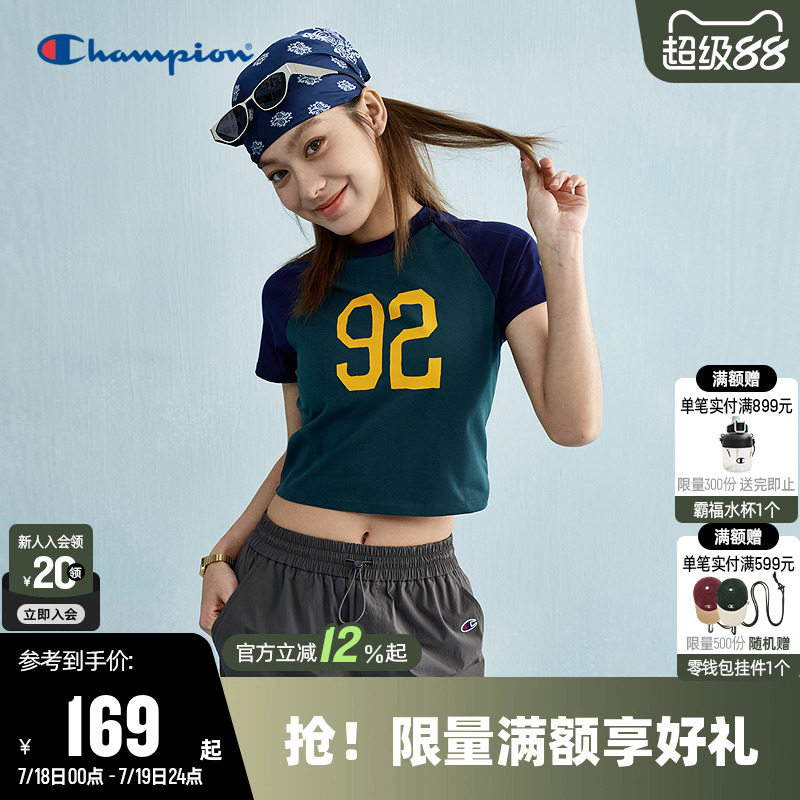 Champion冠军插肩袖短袖T恤女