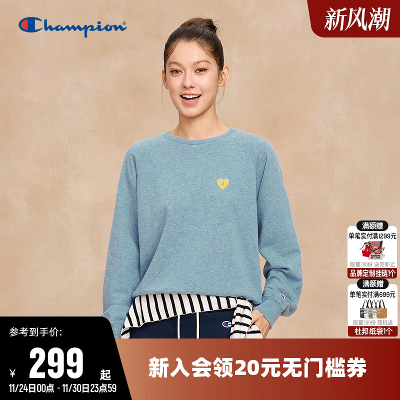 Champion冠军休闲纯棉圆领卫衣女