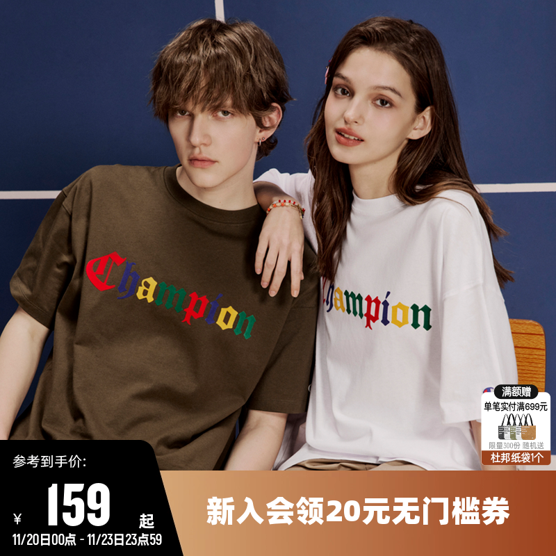 圆领短袖T恤Champion冠军情侣