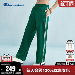 简约运动纯棉裤 系带潮牌直筒针织休闲裤 子 女春季 Champion冠军长裤