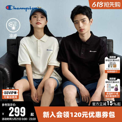 Champion冠军情侣短袖POLO衫T恤
