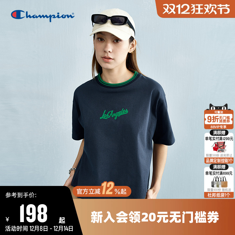 Champion冠军圆领短袖T恤女